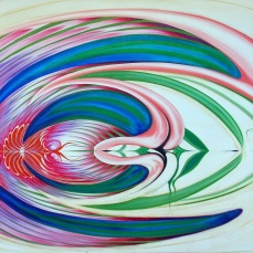 Evie Zimmer, Sweet Spectrum, Oil on Canvas 48 × 96 in 121.9 × 243.8 cm